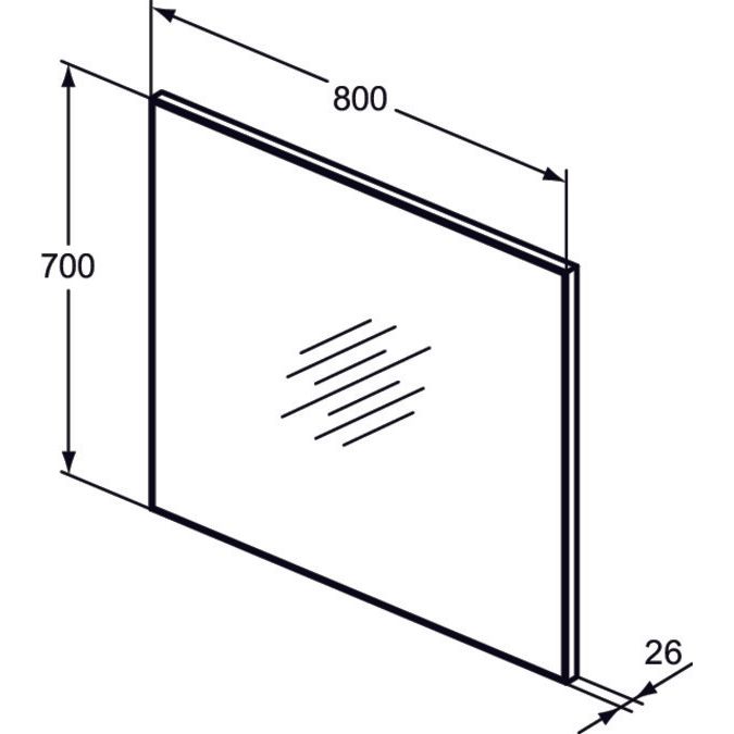 Ideal Standard - Spiegel MIRROR&LIGHT, m.Rahmen, 800x26x700mm