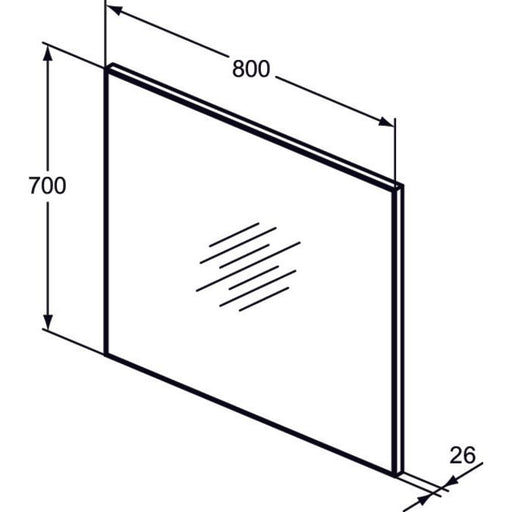Ideal Standard - Spiegel MIRROR&LIGHT, m.Rahmen, 800x26x700mm