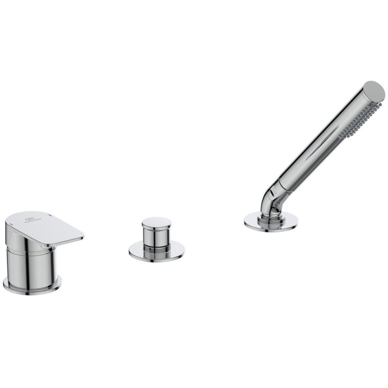 Ideal Standard - 3-Loch-Badearmatur TONIC II, o. Wanneneinlauf, m. Handbrause, Chrom