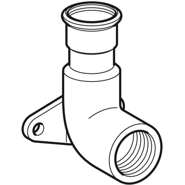 Geberit Vertriebs - Niro Deckenwinkel 2-Flachflansche 12mm - 1/2IG, # 33013