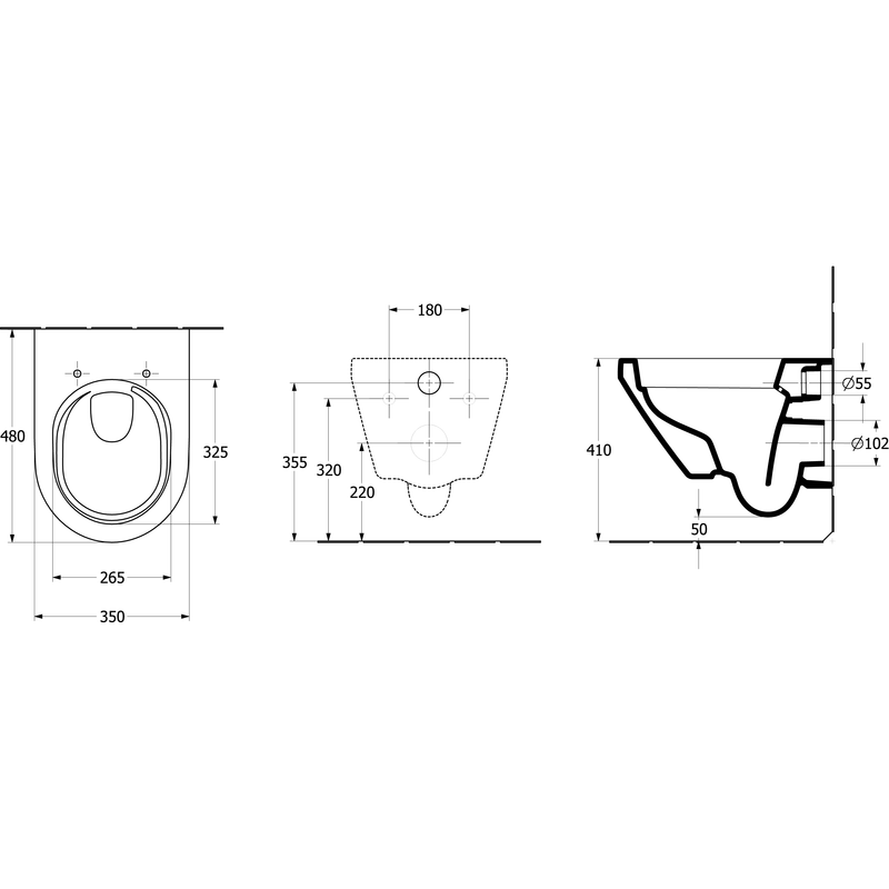 VILLEROY & BOCH - T-WC Architectura 350x480x355mm Rund wandh Abg waagr m TwistFl e3 weAlpinc