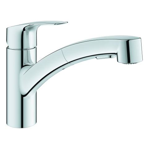 Grohe - EH-SPT-Batterie Eurosmart 101231 ND flacher Auslauf azb. Spülbrause chrom