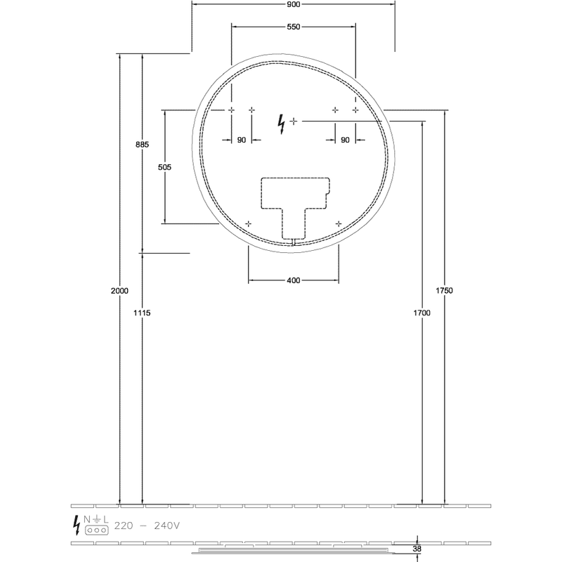 VILLEROY & BOCH - Spiegel Antao A47690 900x885x38mm mit Beleuchtung