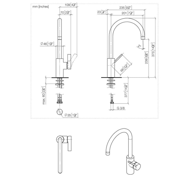 Dornbracht - Einhebelmischer TARA Ultra 33800875 platin