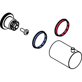 Hansgrohe - Griff Wasserwand f.Kopf-/Seitenbrause beschr., Starck 97340000 verchromt