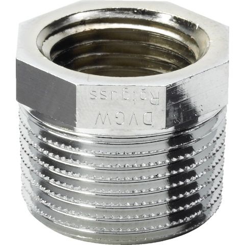 Viega - Reduzierstück 1 AG x 3/4 IG 3241, Mehrkant, Rotguss verchromt