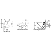 VILLEROY & BOCH - Combi-Pack O.novo 7667HR 360x490x350 mm ov wandh. Abg. waagr. DF we Alpin