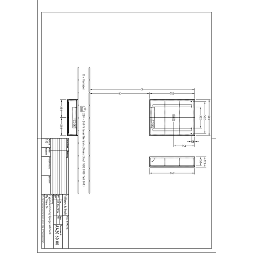VILLEROY & BOCH - Vorbau-Spiegelschrank My View 14 600x750x173mm mit Beleuchtung