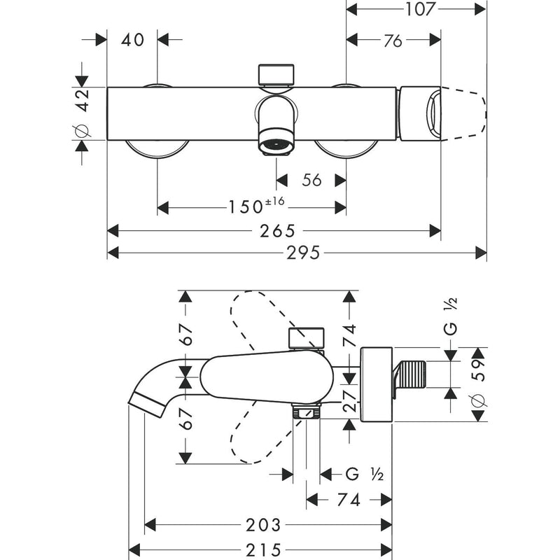 Hansgrohe - Wannen EHM AP AXOR CITTERIO M 34420000 chrom