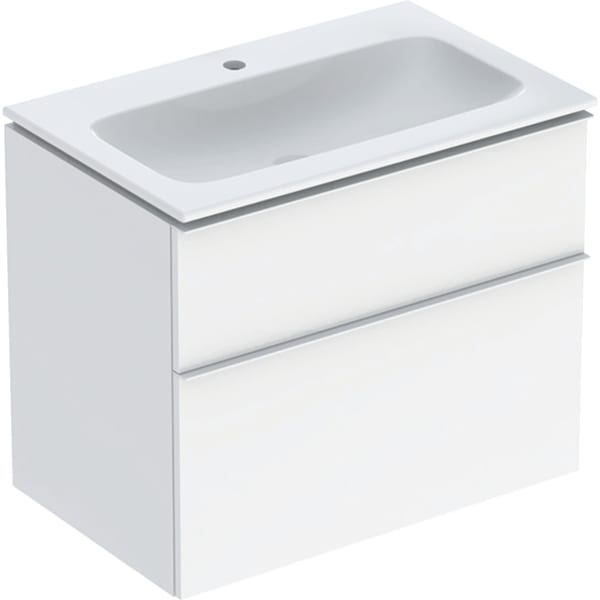 Geberit Vertriebs - iCon Set MWT m. US, 2 Schubl. 75x63x48cm, weiß hgl./Gr. weiß matt/Tect