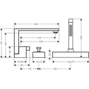 Hansgrohe - 3-Loch Wannenmischer AXOR Edge F-Set Diamantschliff chrom Wannenrandmontage