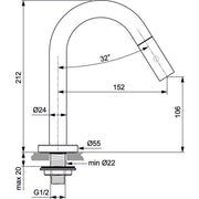 Ideal Standard - Standventil IDEALSTREAM Ausld. 152mm, Chrom