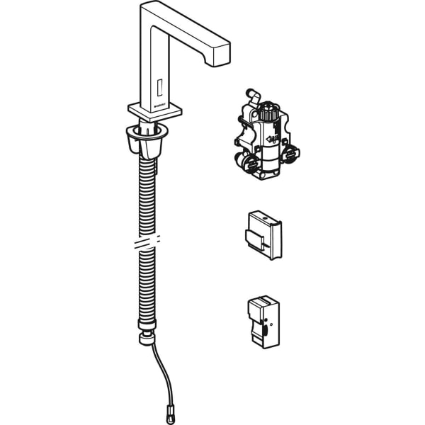 Geberit Vertriebs - Brenta WT-Arm., Standmontage, Netz für UP-Funkt.Box, m.Therm.Misch., chrg