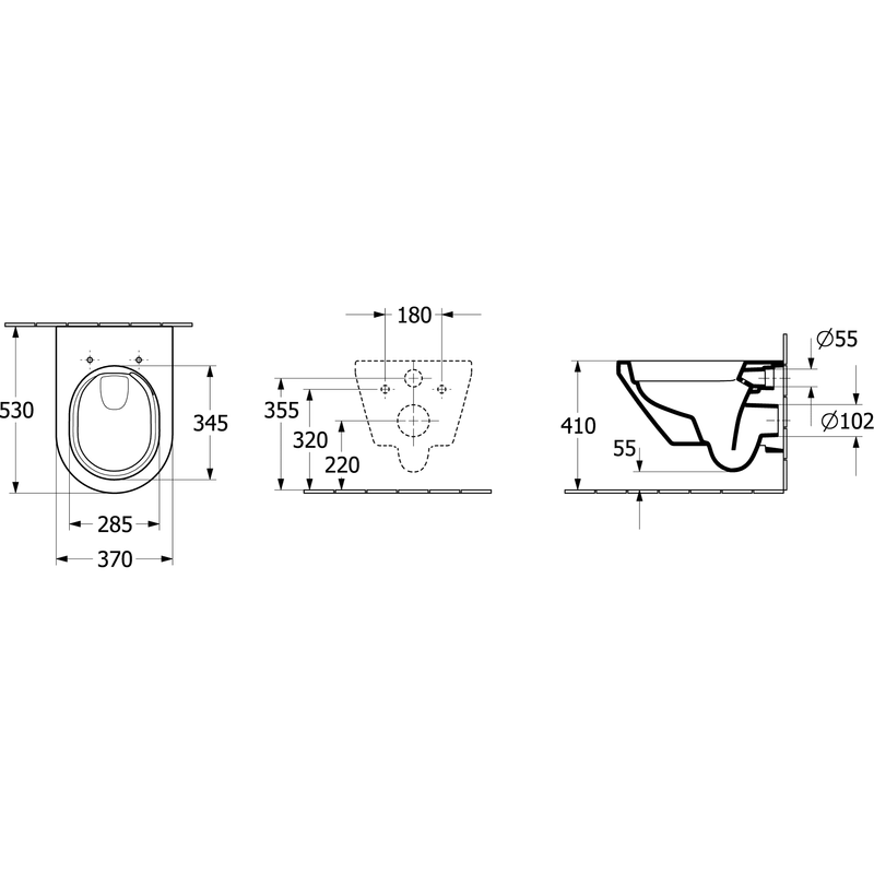 VILLEROY & BOCH - T-WC Architectura 370x530x350mm Rund wandh Abg waagr m TwistFl e3 weAlpinc