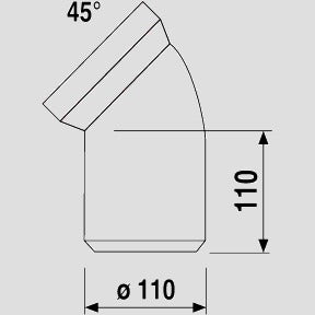 Sanitärtechnik Eisenberg - WC-Anschlussbogen 45Gr DN100 weiß