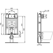 Ideal Standard - WC-Element 80 M PROSYS, mechanisch, Nassbau