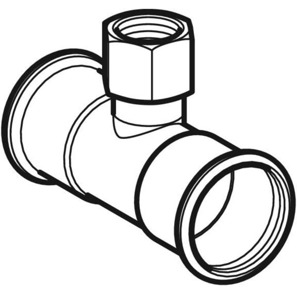Geberit Vertriebs - Rotguss T-Stück mit IG 15 - 1/2 - 15mm, # 61354