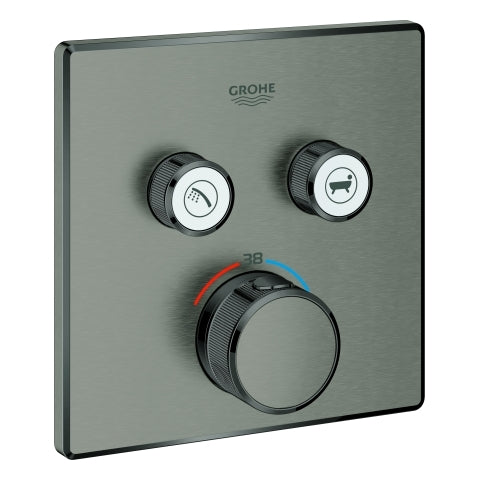 Grohe - Thermostat GROTHERM SmartControl 29124 eckig FMS 2 ASV hard graphite geb