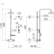 Dornbracht - mit Brause-Thermostat MADISON 34459360 Dark Platinum gebürstet