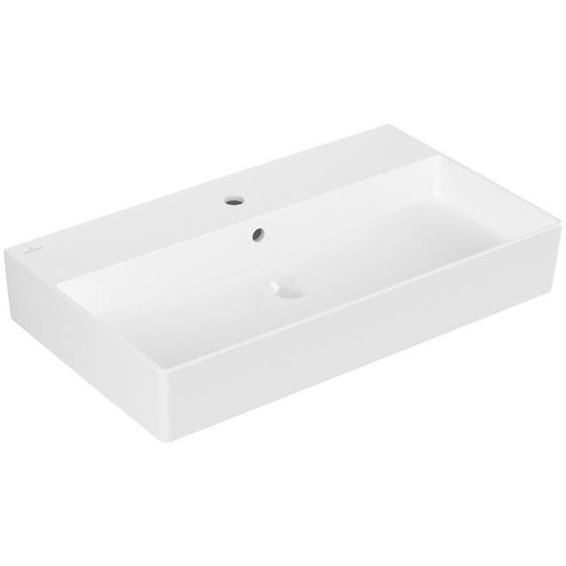 VILLEROY & BOCH - Waschbecken Memento 2.0 800x470mm re-eckig 1HL. m. ÜL. Stone White cplus