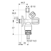 SCHELL - Kombinations Eckventil 3/8 chrom COMFORT mit RV mit RB