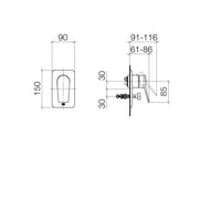 Dornbracht - UP-EHM mit Umstellung LISSE 36120845 chrom