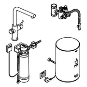 Grohe - Armatur und Boiler RED Duo 30327 30327 M-Size L-Ausl. hard graphite geb