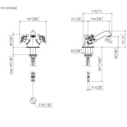 Dornbracht - Waschtischarmatur MADISON 22500360-09 Ausladung 130 messing