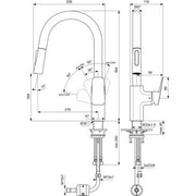 Ideal Standard - Küchenarmatur CERAPLAN Ausld.216mm m.h.Rohrauslauf 1F-HB Chrom