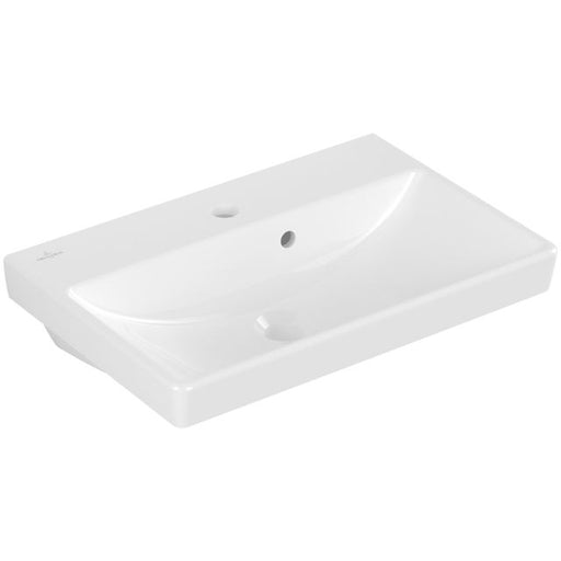 VILLEROY & BOCH - WT Comp AVENTO 4A00 550x370mm 1-Loch Arm HL durchgest Überl Eckig Weiß Alpin