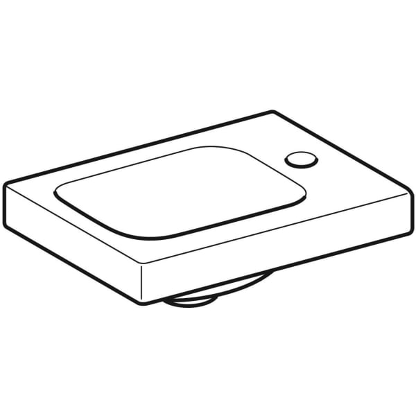 Geberit Vertriebs - iCon Light Handwaschbecken 38x28cm m. Hahnloch re, ohne Überlauf, weiß