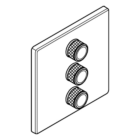 Grohe - 3-fach UP-Ventil GROHTHERM Smart Control 29127 FMS eckig supersteel