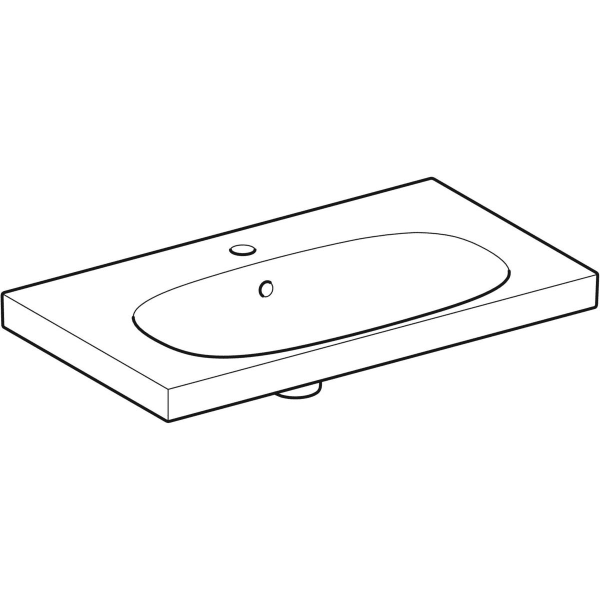 Geberit Vertriebs - Acanto WT, verk. Ausladung, 75x42 Ablagefläche, m.Hl.,m.Ül., weiß KeraTect
