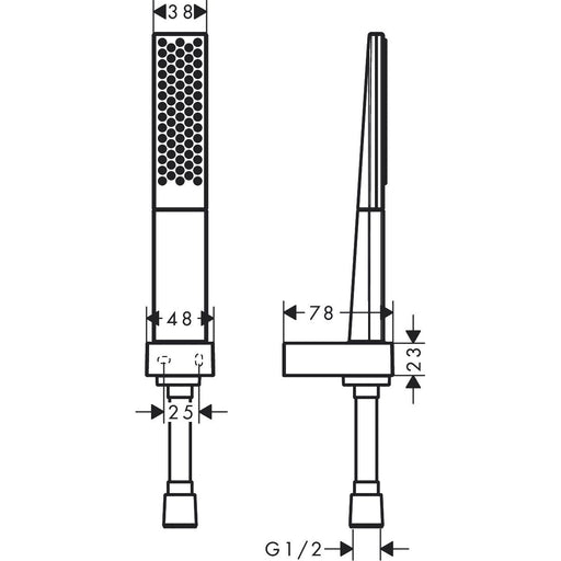 Hansgrohe - Brausenset RAINFINITY 100 1jet Porter mattweiß mit 1600mm Brauseschlauch