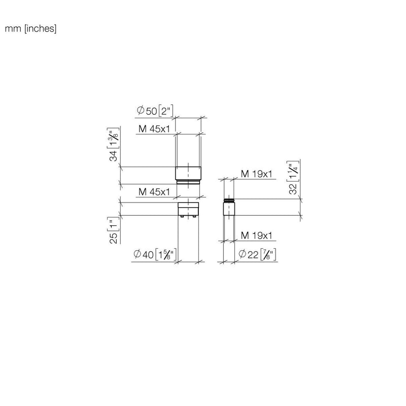 Dornbracht - Verlängerung Serienneutral 12190970 25 mm