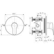 Ideal Standard - IS UP-Brausearmatur Cerabase d:163mm Chrom