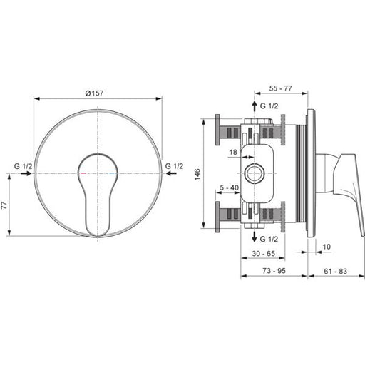 Ideal Standard - IS UP-Brausearmatur Cerabase d:163mm Chrom