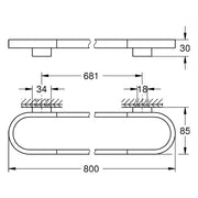 Grohe - Badetuchhalter SELECTION 41058 800mm cool sunrise gebürstet