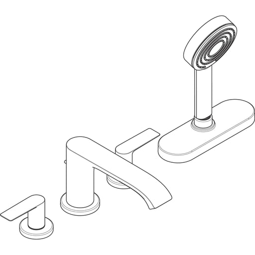 Hansgrohe - 4-Loch Wannenarmatur VIVENIS F-Set Wannenrandmontage mit sBox mattschwarz