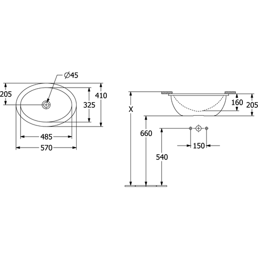 VILLEROY & BOCH - UnterbauWT Loop&Friends 4A5400 485x325mm ov m ÜL AS gl weAlpinc