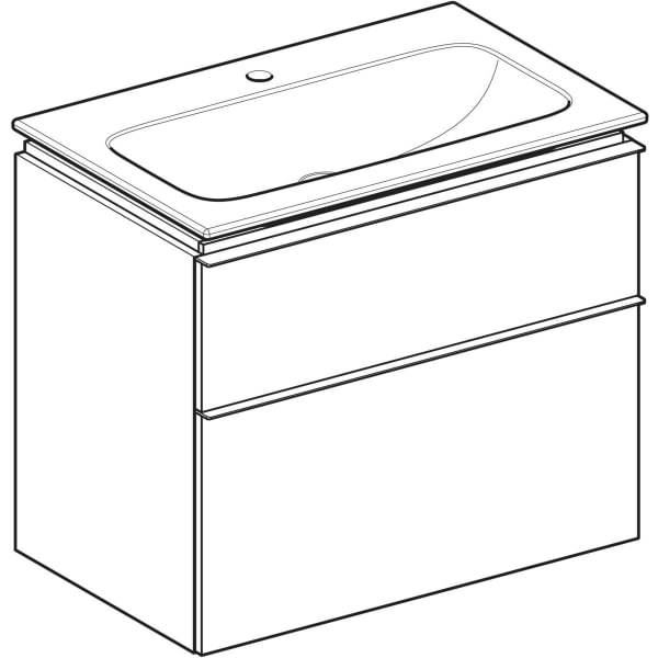Geberit Vertriebs - iCon Set MWT m. US, 2 Schubl. 75x63x48cm, weiß matt