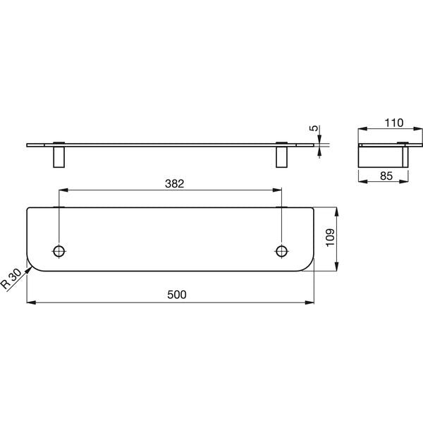 Ideal Standard - Glasablage CONNECT 500mm N1392AA chrom