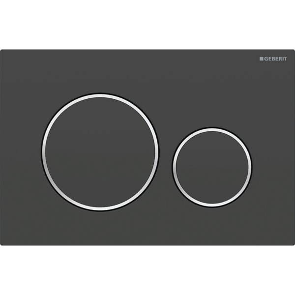 Geberit Vertriebs - Sigma20 BetPl., für 2-Mengen-Spülung schwarz matt lackiert, DR hgl.verchr