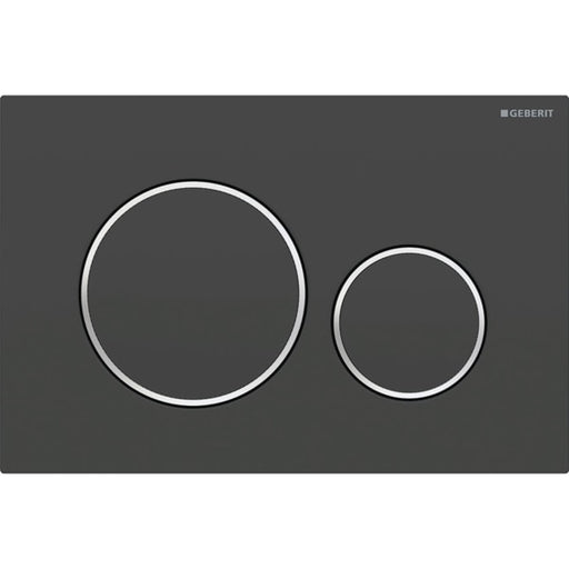 Geberit Vertriebs - Sigma20 BetPl., für 2-Mengen-Spülung schwarz matt lackiert, DR hgl.verchr
