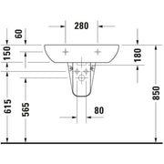 Duravit - Waschtisch D-CODE 650mm 231065 m.ÜL, 1 HL, weiß