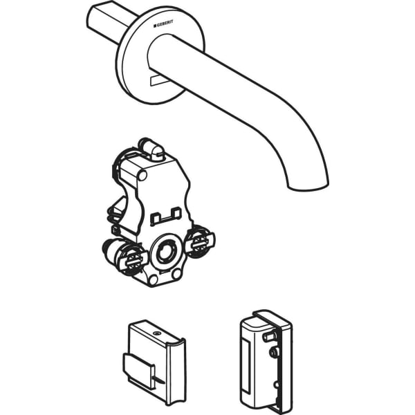 Geberit Vertriebs - Piave WT-Arm., Wandmontage, Generator für UP-Funkt.Box, o.Misch.,L:22cm, edst