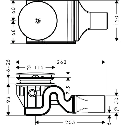 Hansgrohe - Ablaufgarnitur Duschwannen Raindrain 90 XXL Komplettset chrom