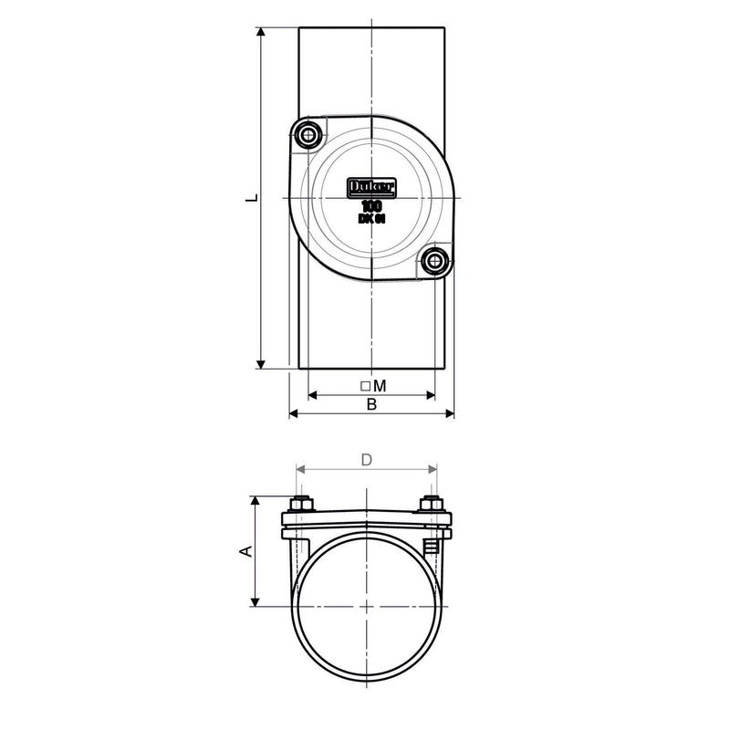 Düker - D�ker Reinigungsrohr m.rd. Deckel DN100
