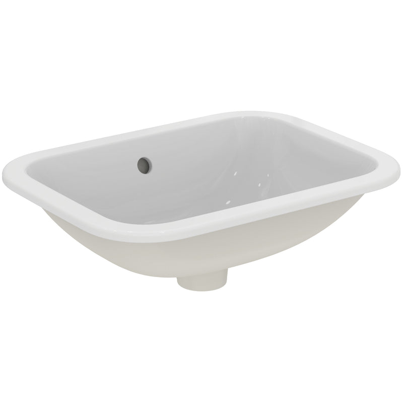 Ideal Standard - Einbauwaschtisch CONNECT, rechteckig, o. Hl., m.Ül., 500x380x175mm, Weiß