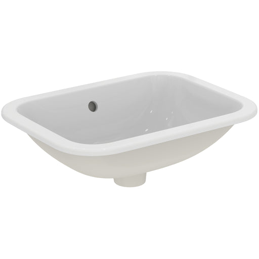 Ideal Standard - Einbauwaschtisch CONNECT, rechteckig, o. Hl., m.Ül., 500x380x175mm, Weiß